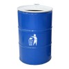 Drum waste bin with flat lid